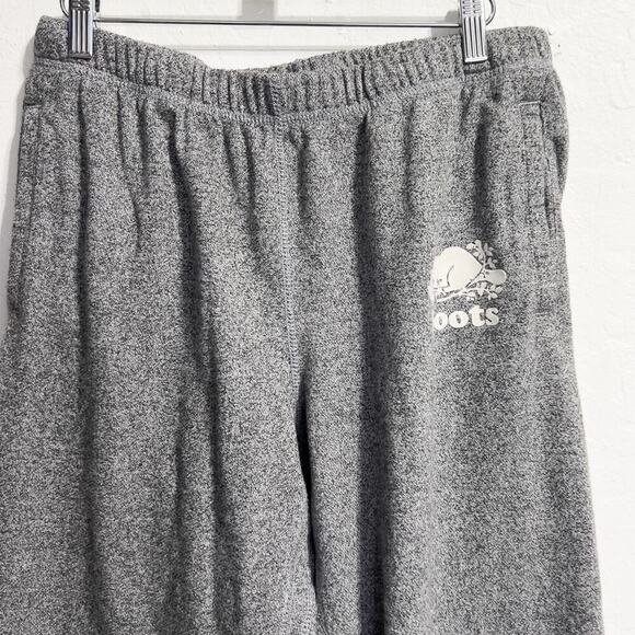 Roots Canada Sweatpants Men Medium Grey Drawstring Jogger Lounge Sweats - Picture 2 of 8